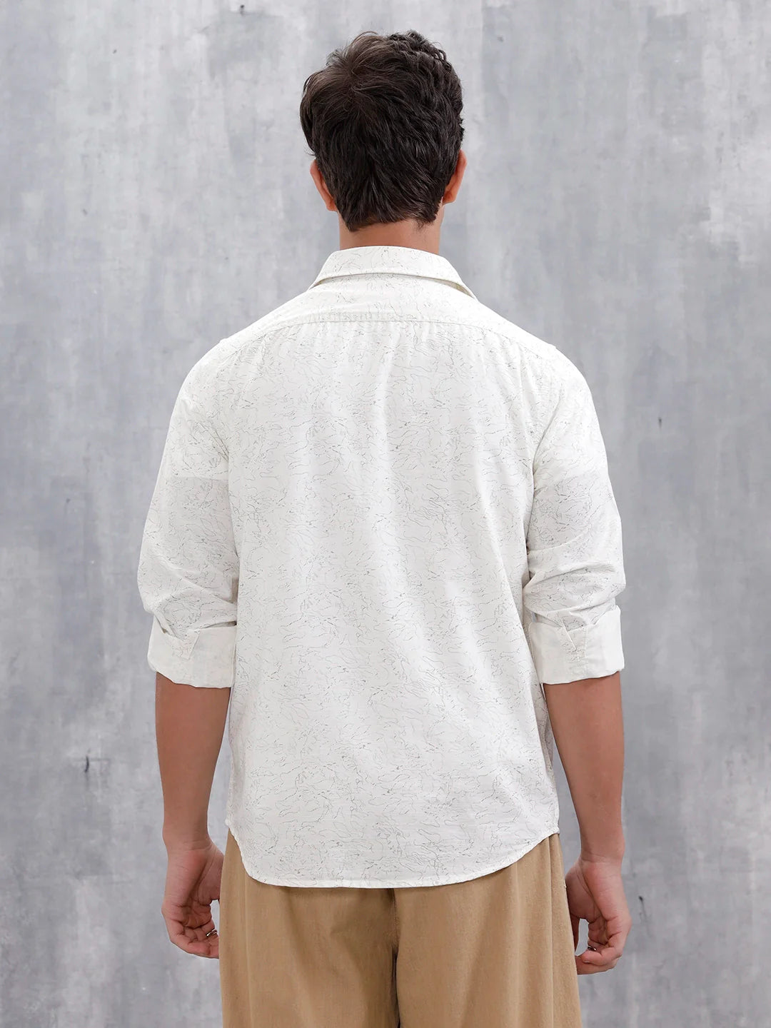 Abstract Printed Casual Shirt For Men | White