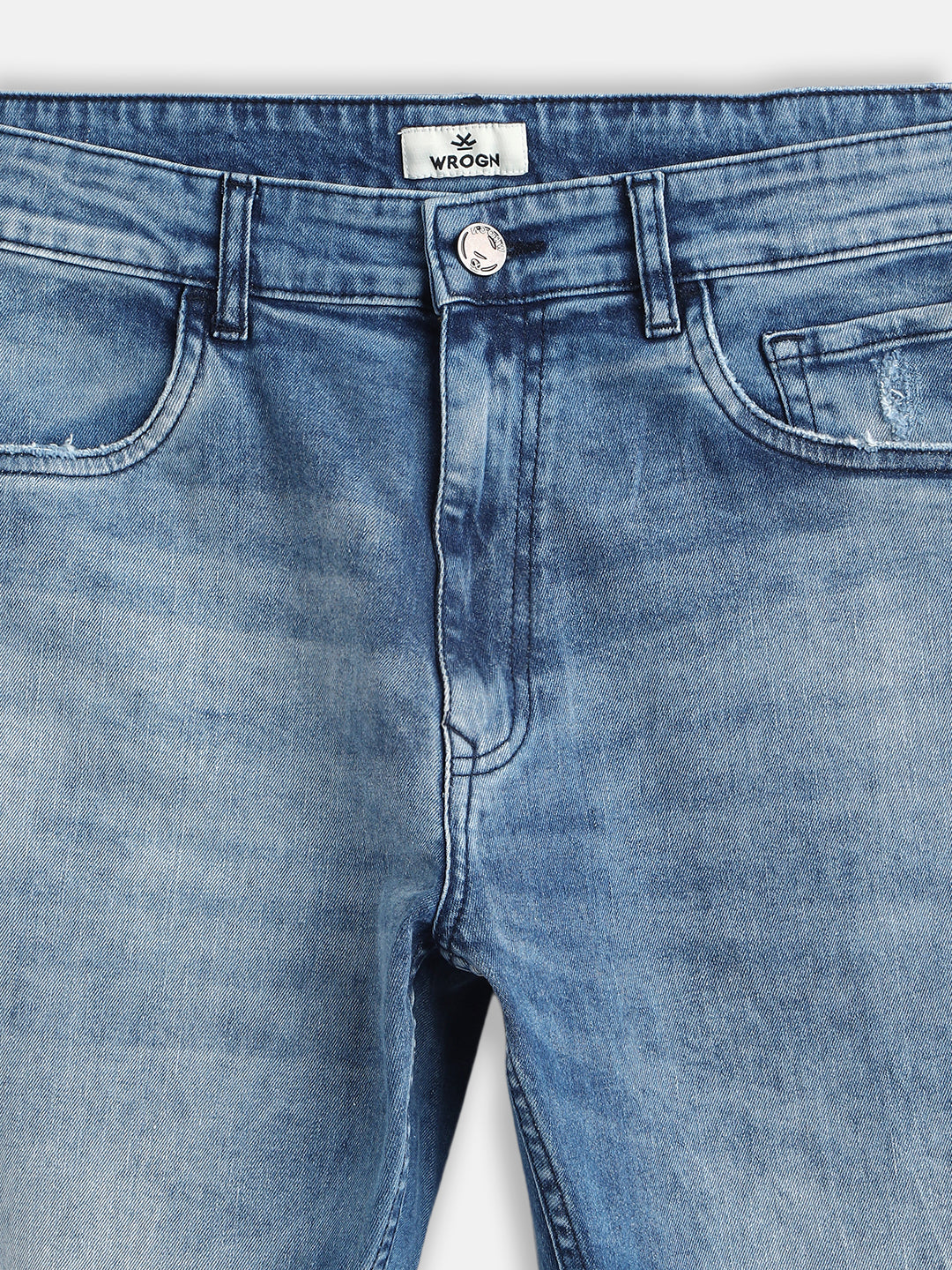 Distressed Wash Anti Fit Jeans | Blue