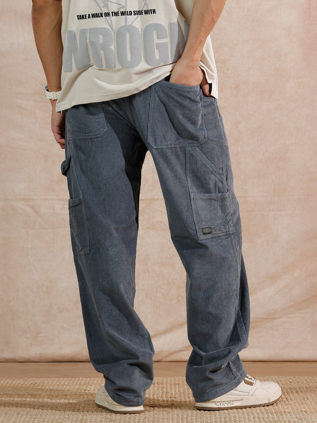 Corduroy Carpenter Loose Fit Trouser | Dark Blue