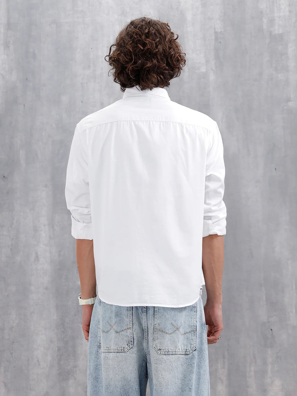 Casual Comfort Fit Shirt With Double Pockets | White