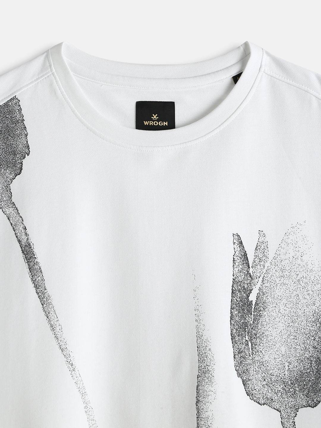 Heavy GSM Watercolour Floral Printed T-Shirt | White