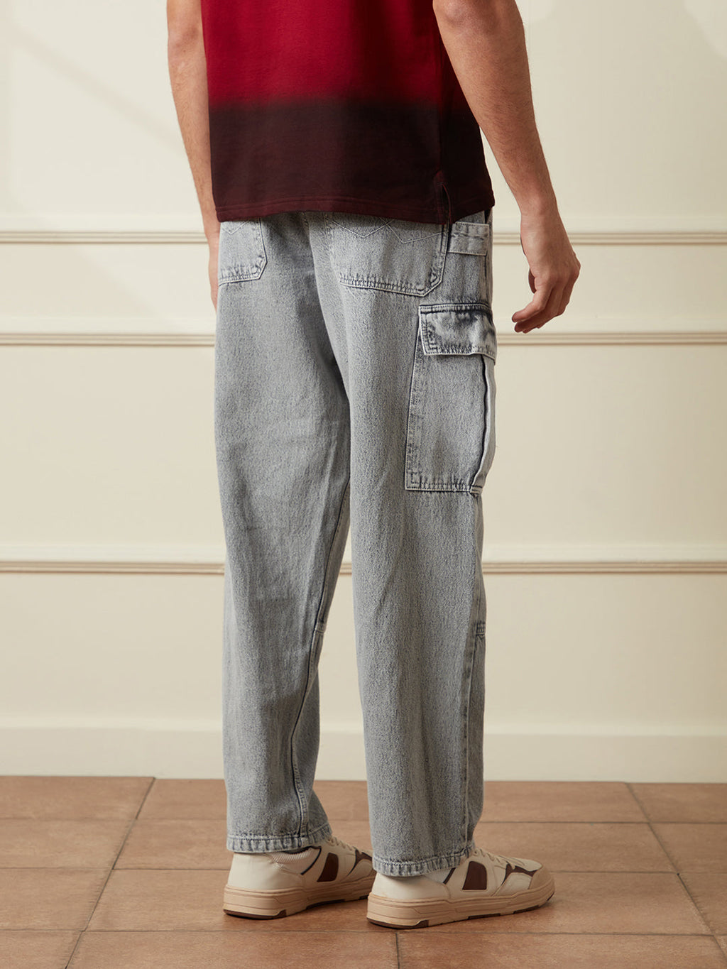 Casual Anti Fit Denim Cargo | Grey