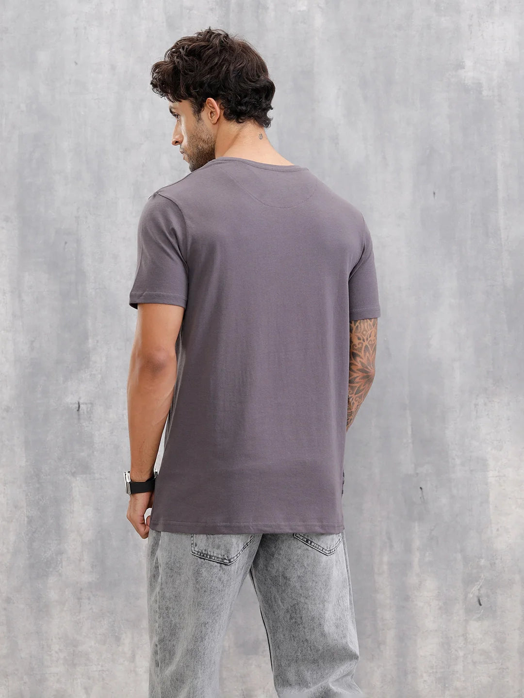 Puff Printed Regular Fit T-shirt | Dark Grey