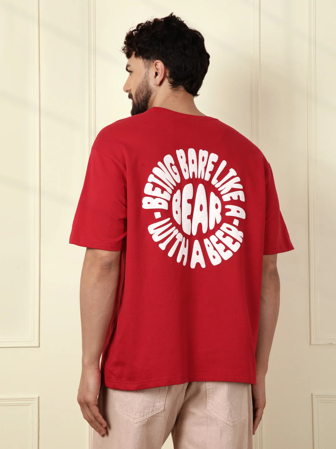 Puff Print Oversized T-Shirt | Red