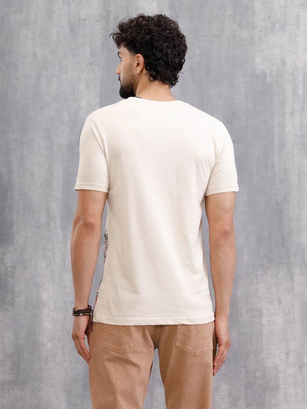 Tapestry Inspired Distressed Ombré Print T-Shirt | Beige