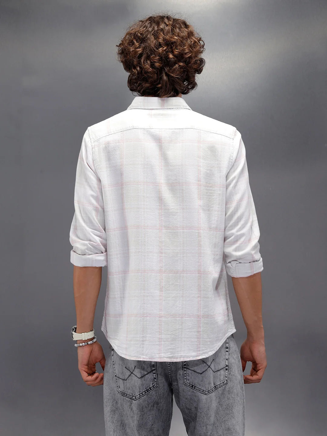 Checkered Full Sleeve Slim Fit Shirt | Light Green