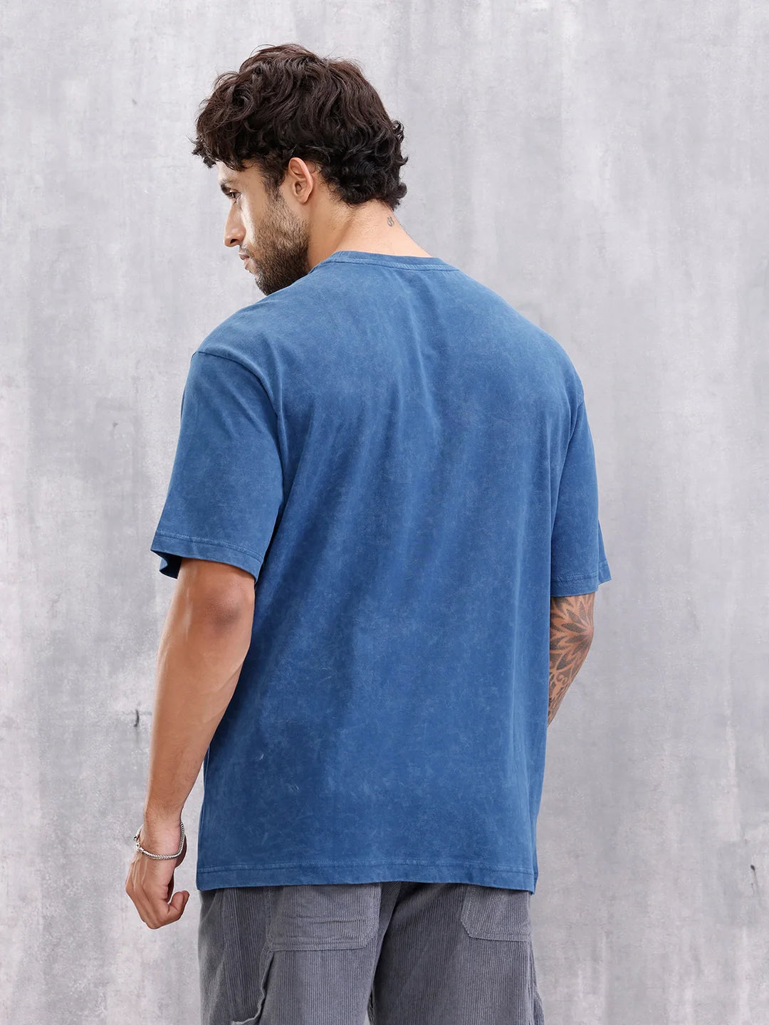 Dvd Graphic Printed Oversized Fit Tshirt | Blue