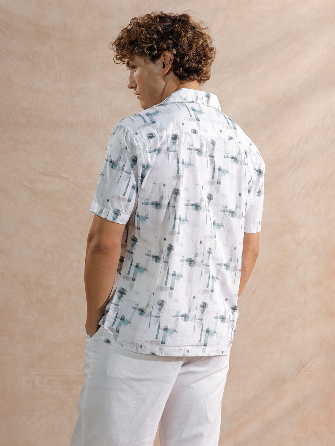 Abstract AOP Regular Fit Shirt | Off White