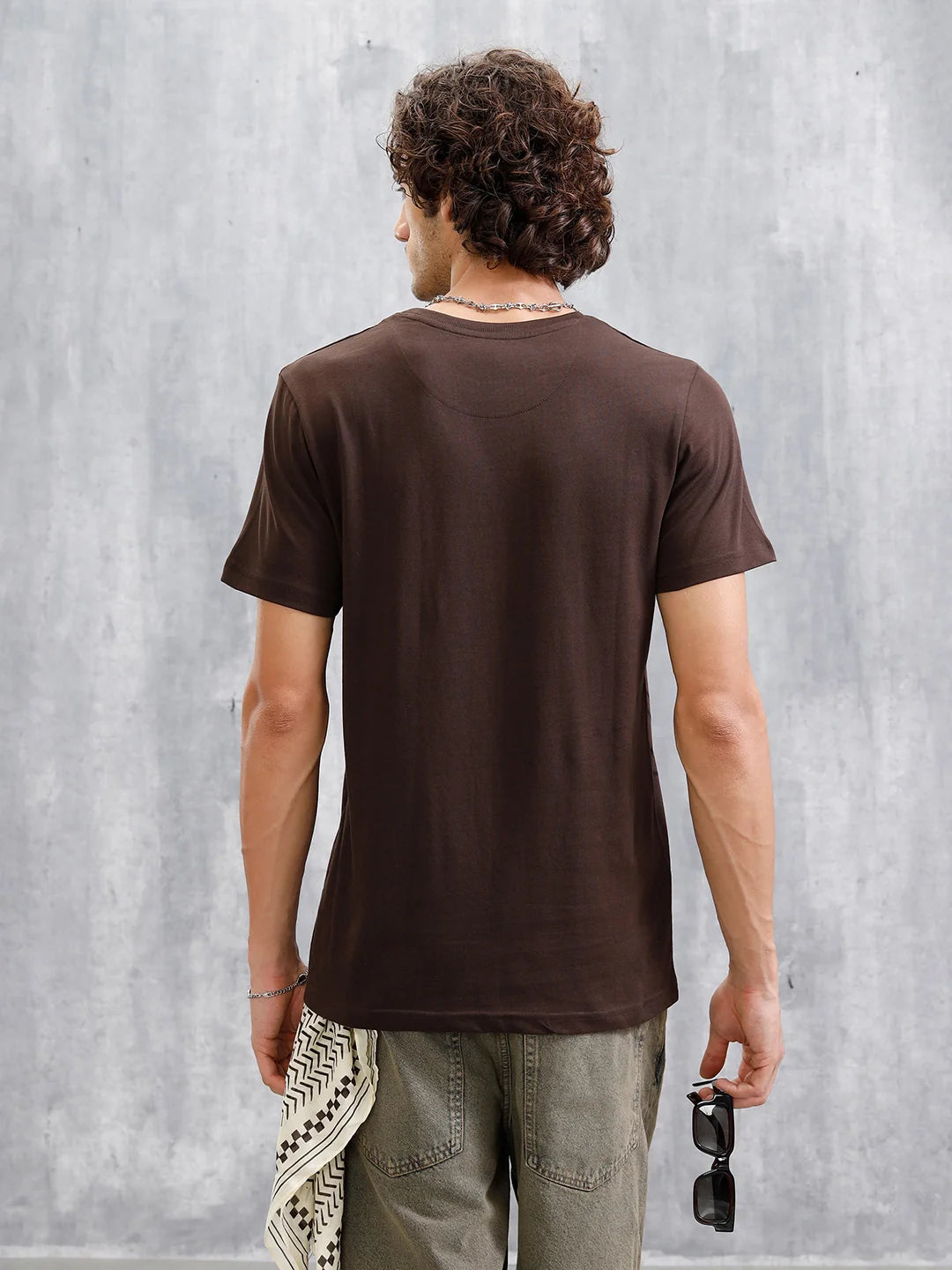 Barbed Wire AOP Slim Fit T-Shirt | Coffee