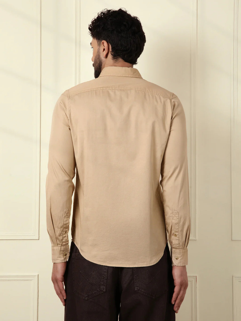 Cut & Sew Slim Fit Shirt | Khaki