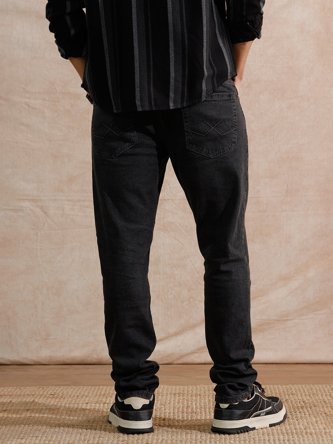 Casual Light Fade Slim Fit Jeans | Dark Grey