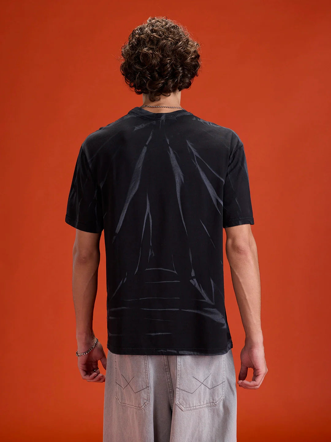 Grunge Look Oversized Fit T-shirt With Hd Logo Print | Black