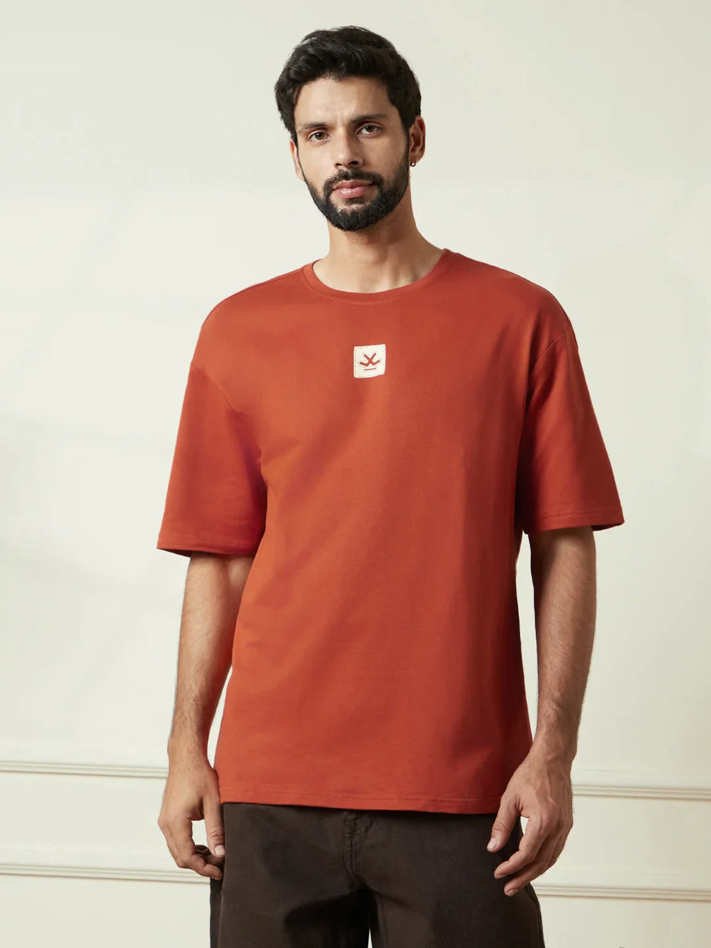 Heavy GSM Back Print T-Shirt | Rust
