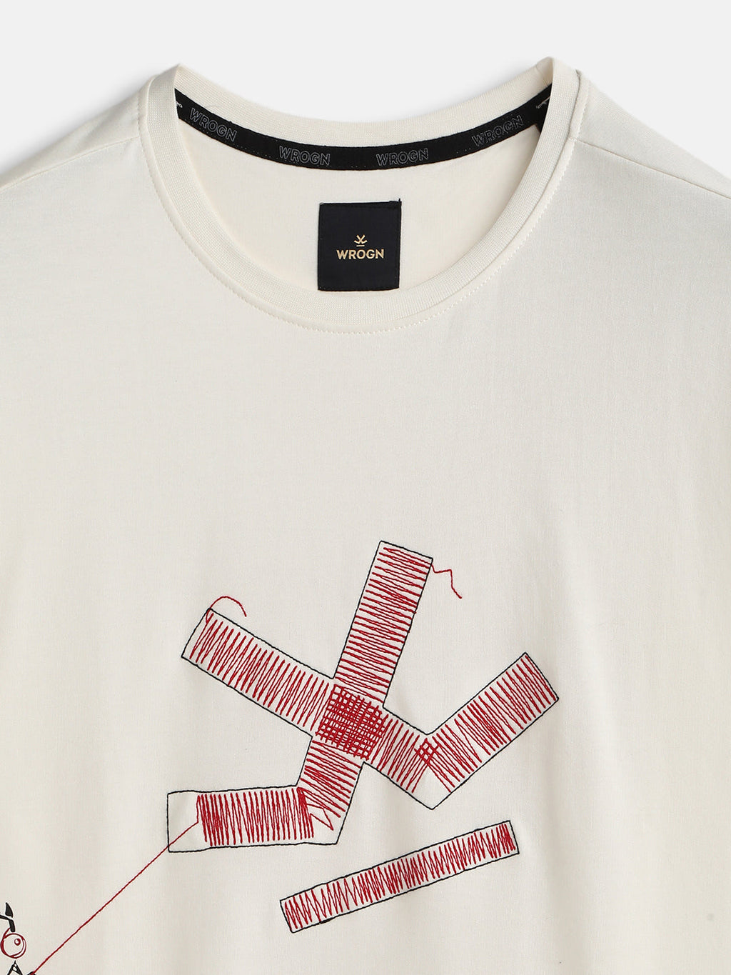 Embroidered Logo Oversized T-Shirt | Off White