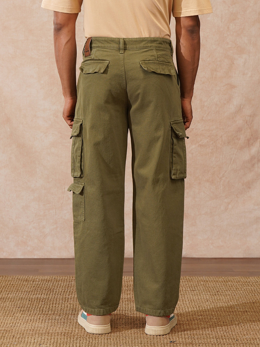 Stacked Loose Fit Cargo Trouser | Olive