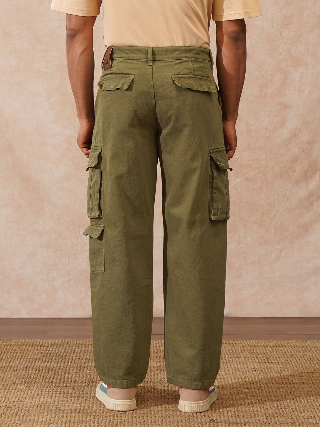 Stacked Loose Fit Cargo Trouser | Olive