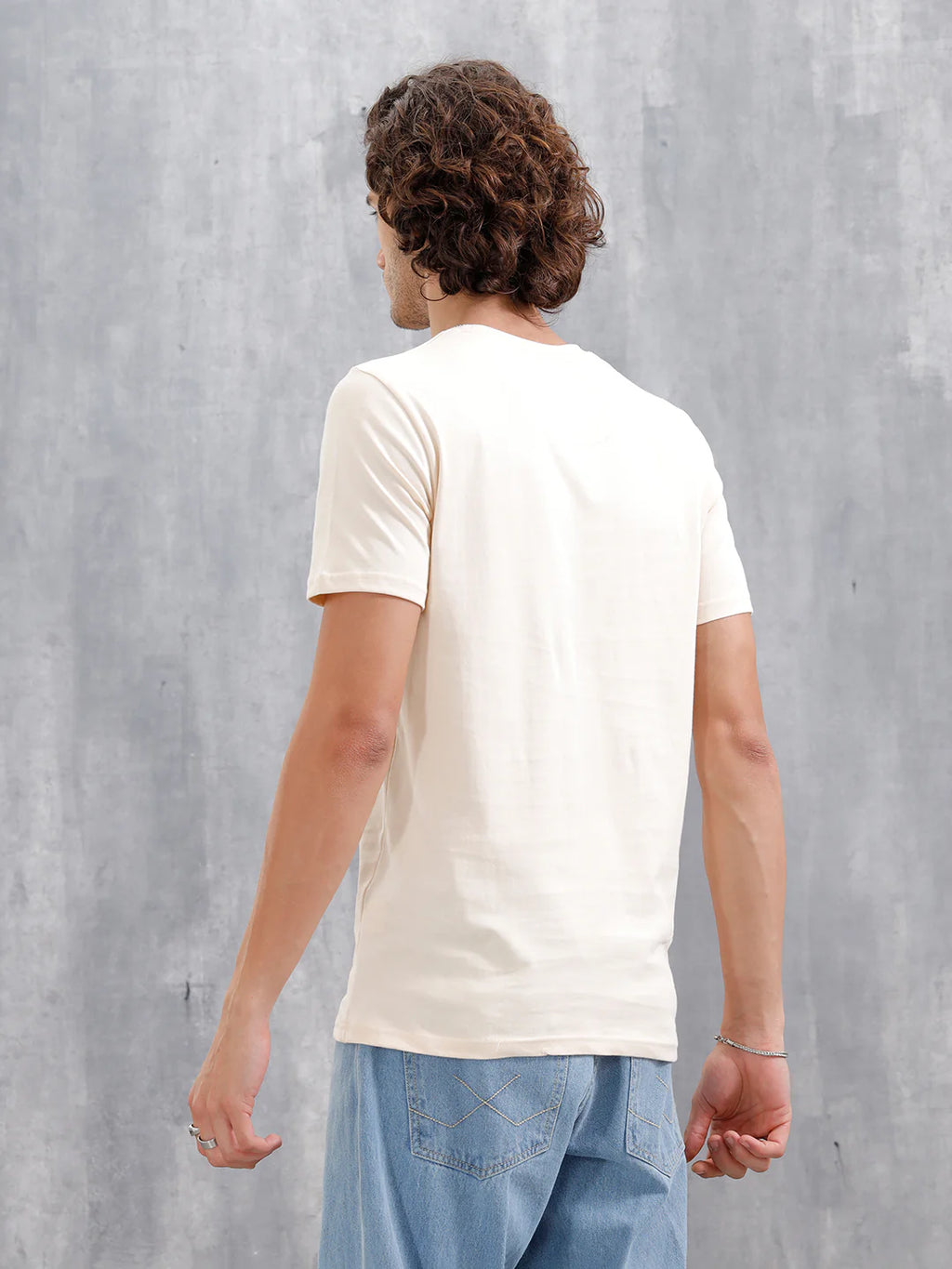 Ancient Markings Inspired Brand Carrier Slim Fit T-Shirt | Beige