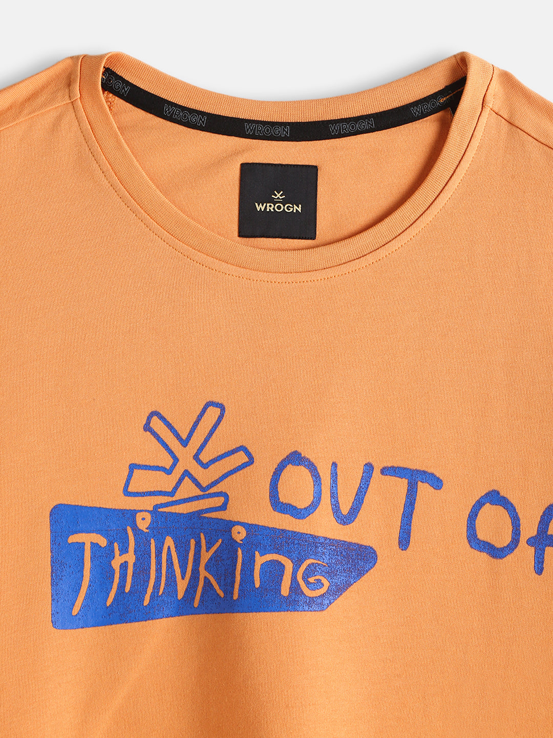 Placement Printed Oversized T-Shirt | Orange