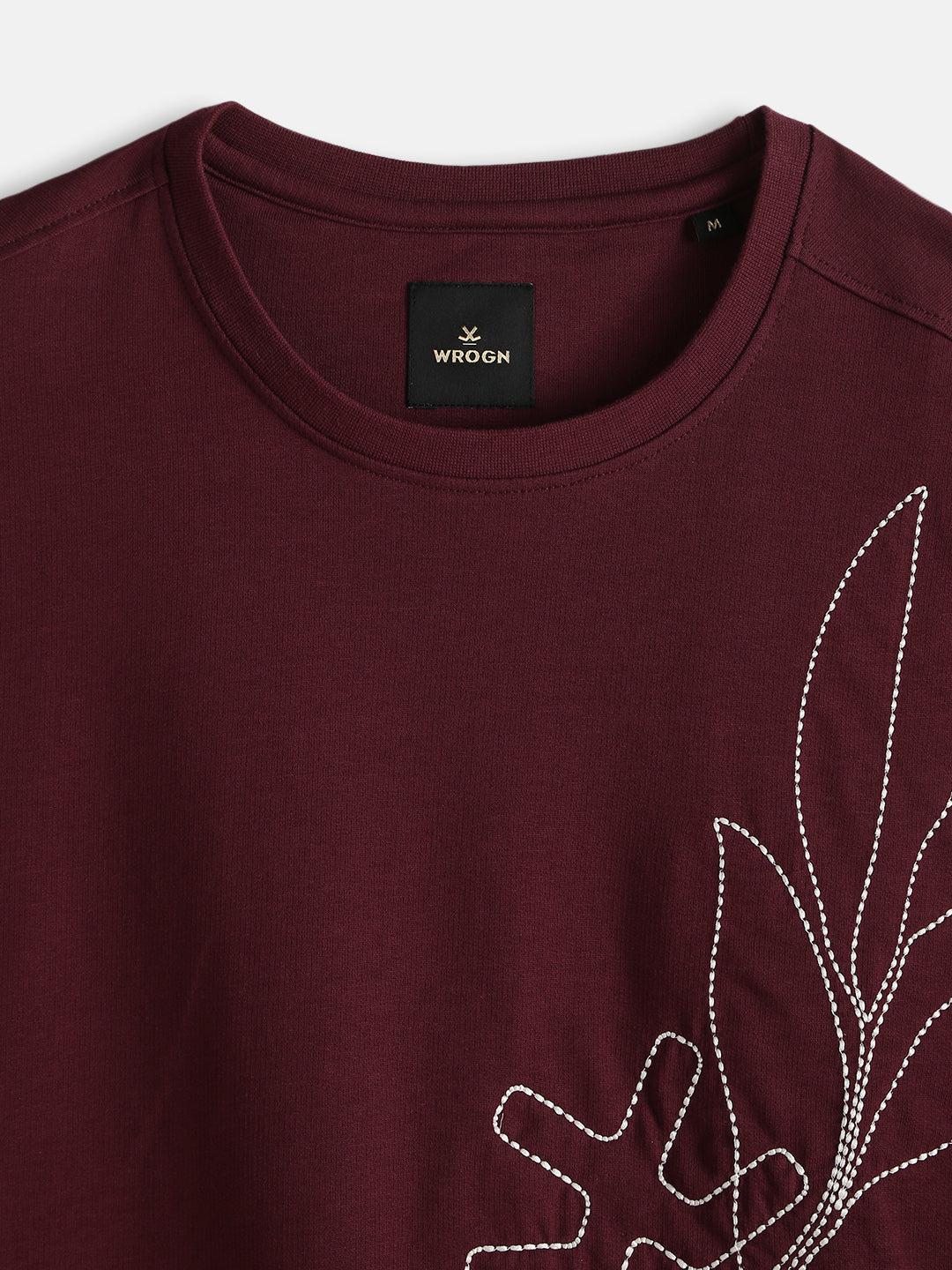 Embroidered Oversized T-Shirt | Maroon