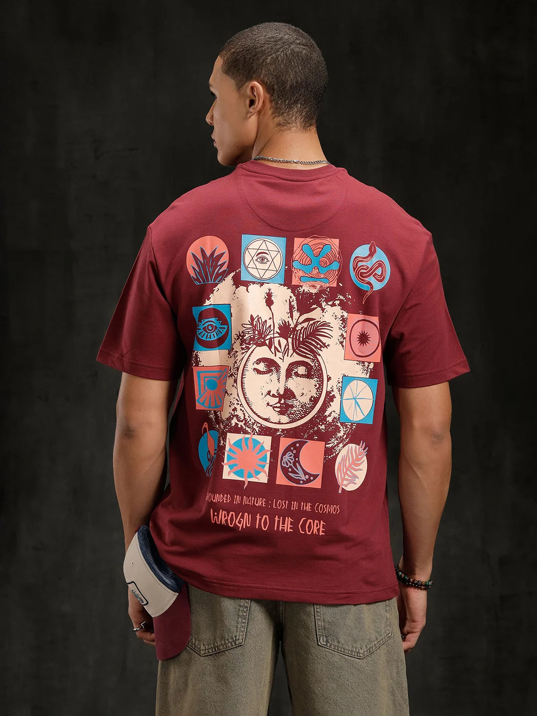 Zen Back Printed T-Shirt | Maroon