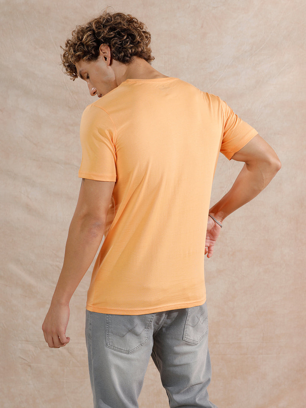 Printed Regular Fit T-Shirt | Orange