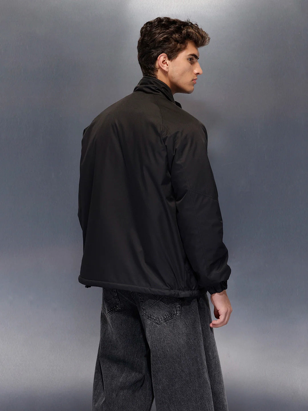 Black Arctic Shield oversize Puffer jacket | Black