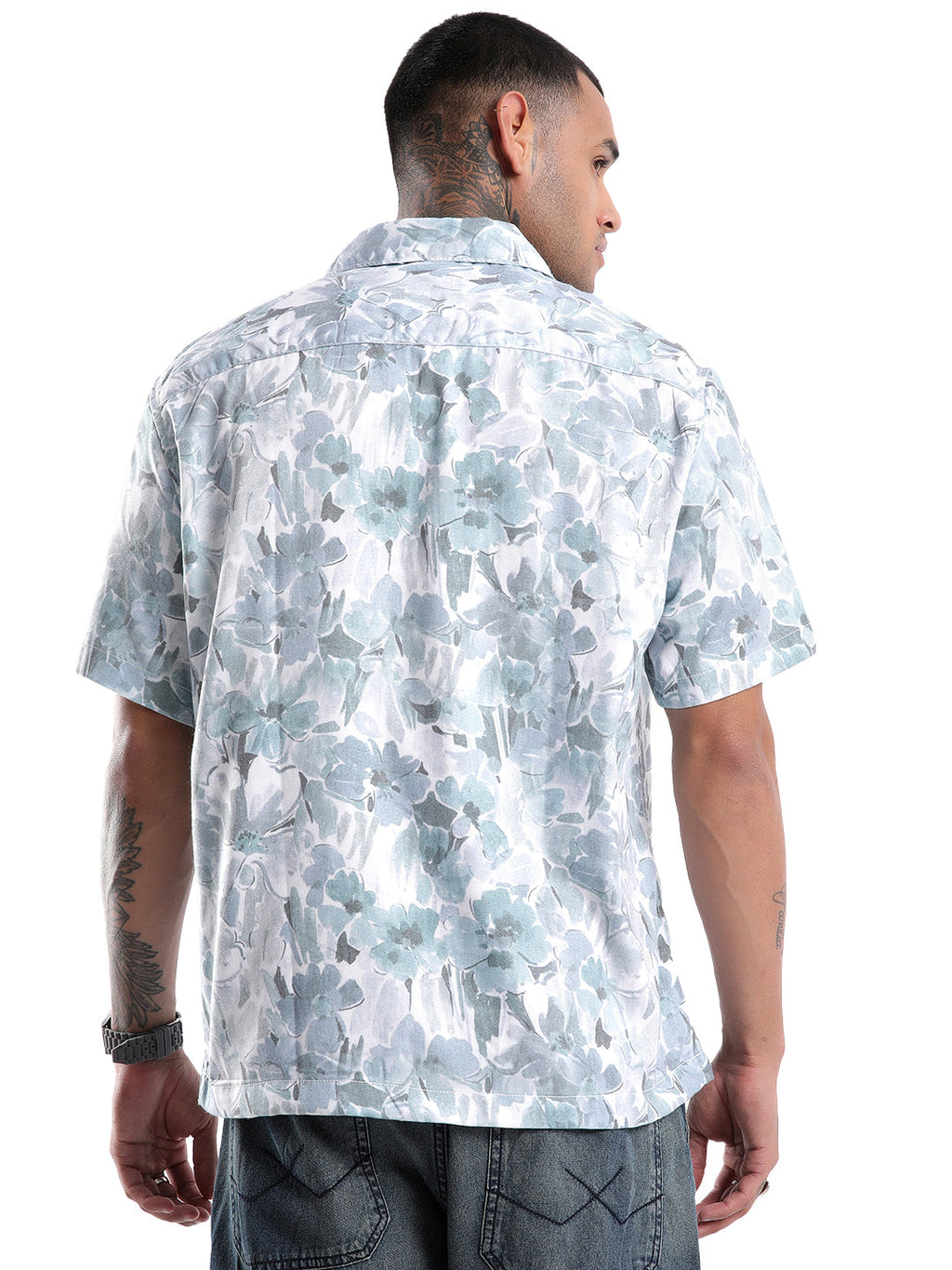 Blue AOP Resort Collar Shirt