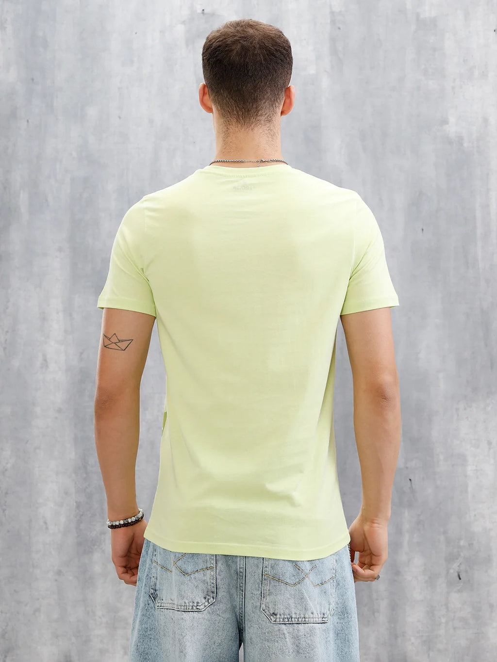 Logo Placement Printed T-Shirt | Light Green