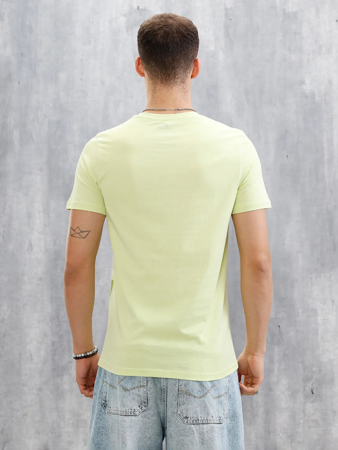 Logo Placement Printed T-Shirt | Light Green
