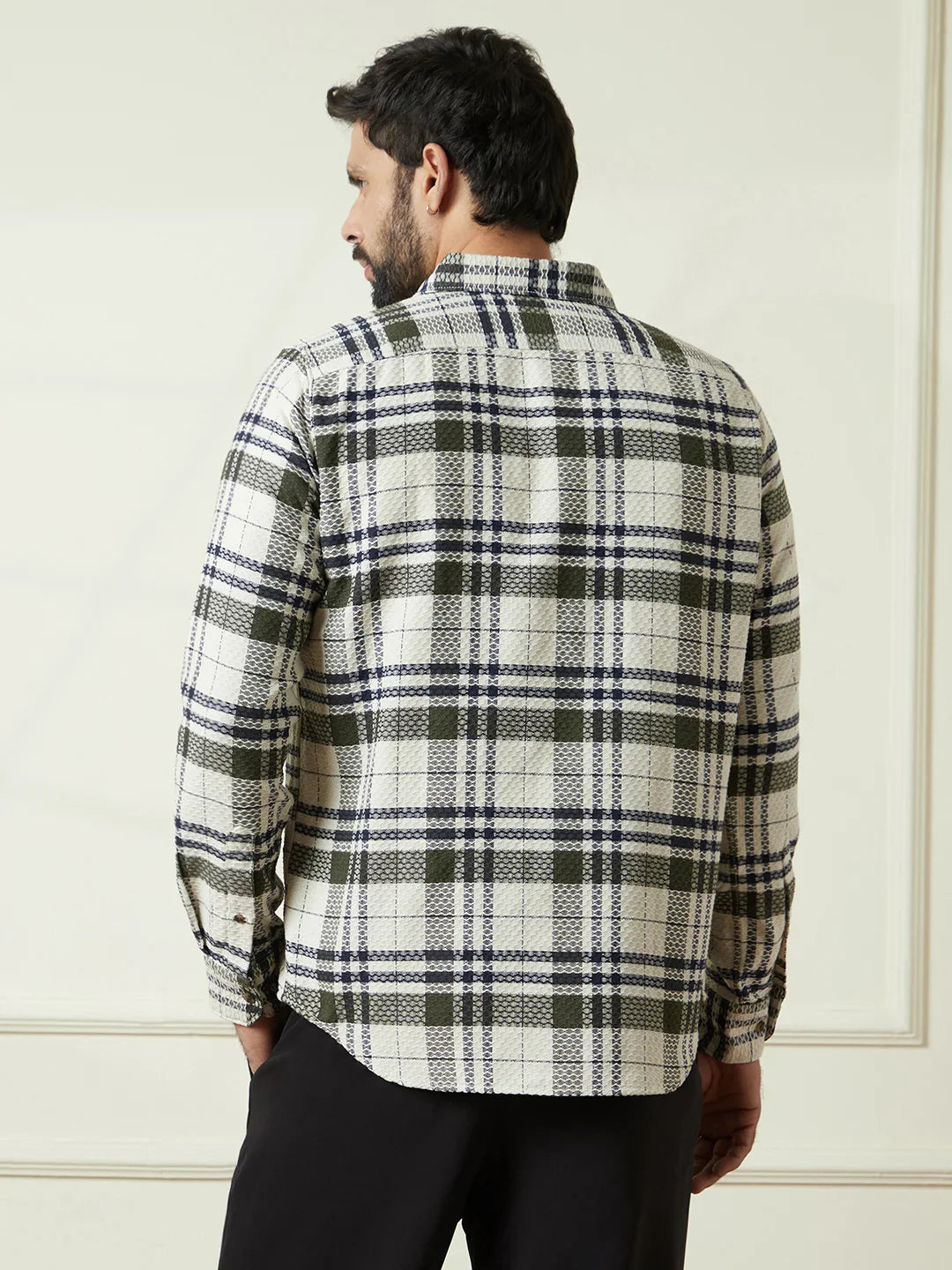 Checked Dobby Pattern Shirt | Green