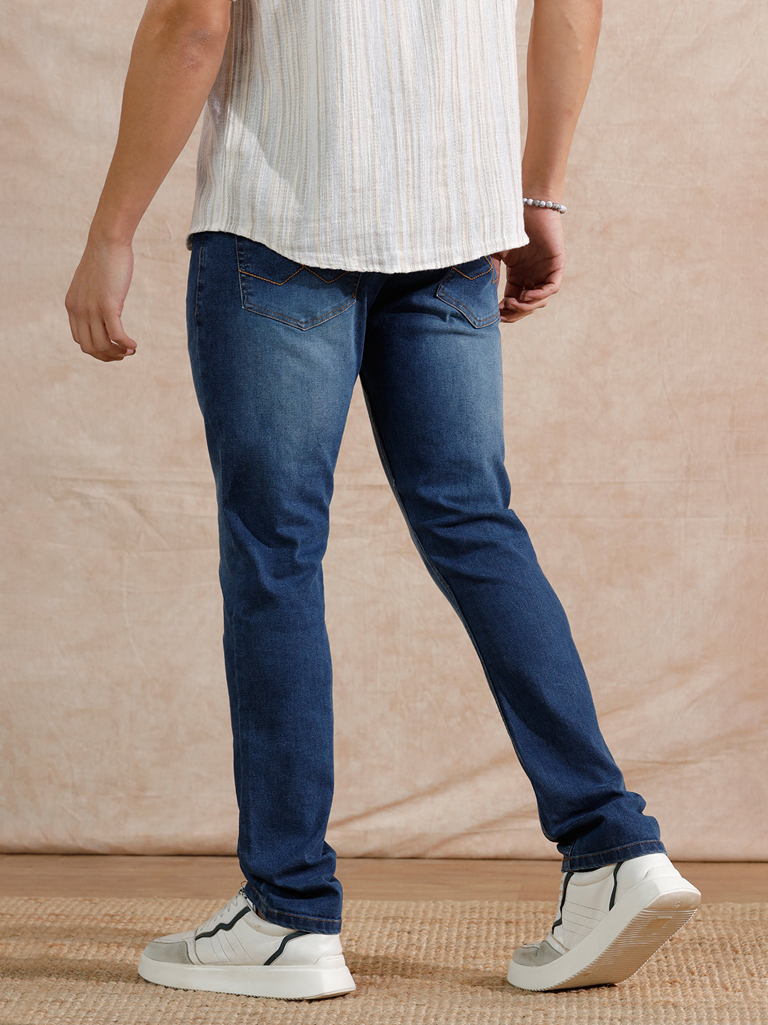 Casual Heavy Fade Slim Fit Jeans | Blue