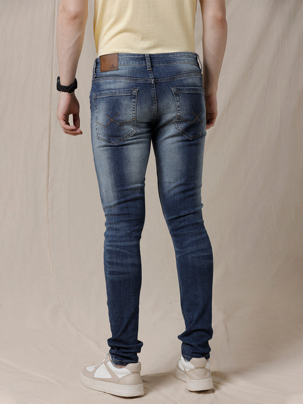 Distressed Medstone Blue Jeans