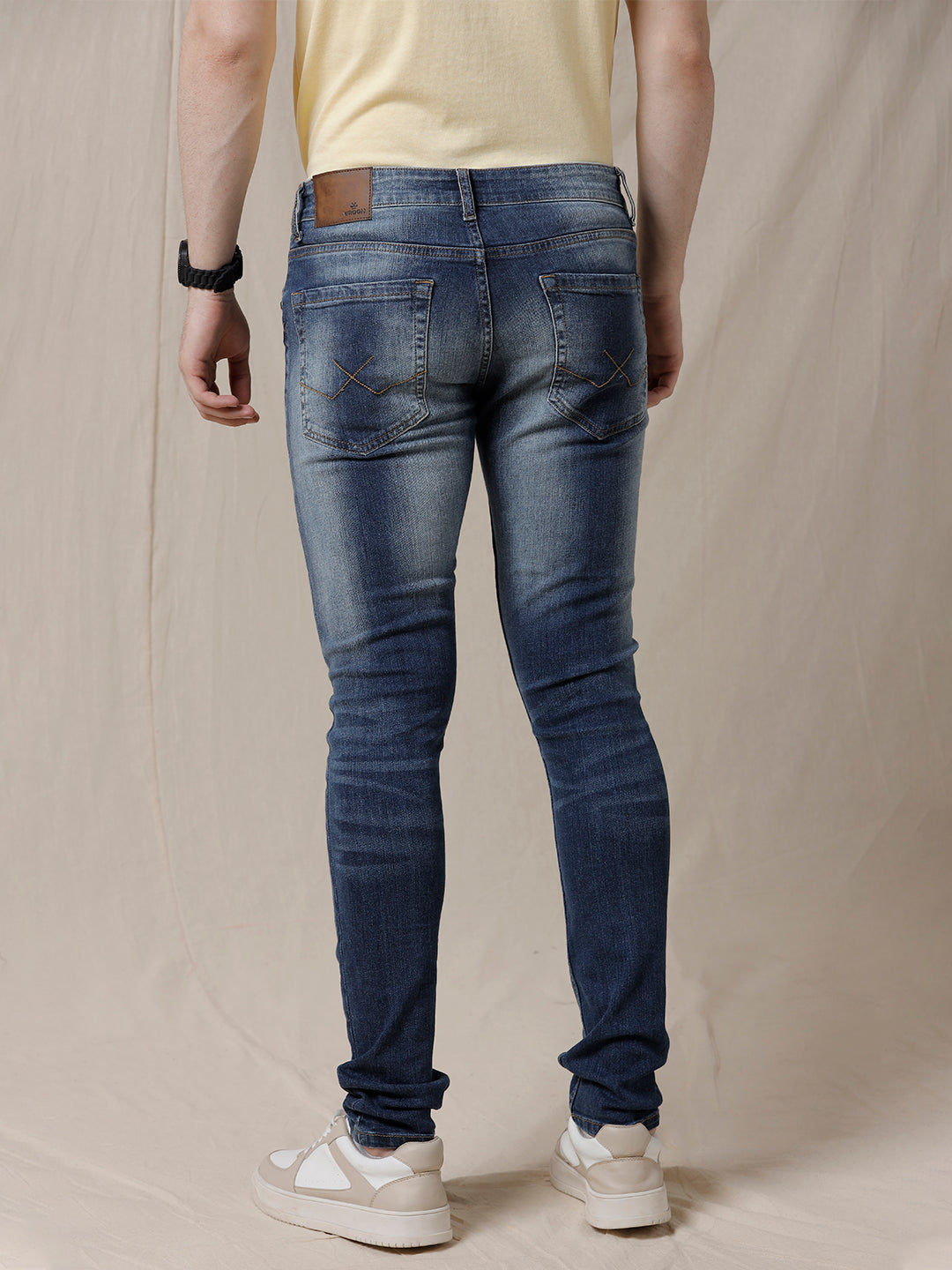 Distressed Medstone Blue Jeans