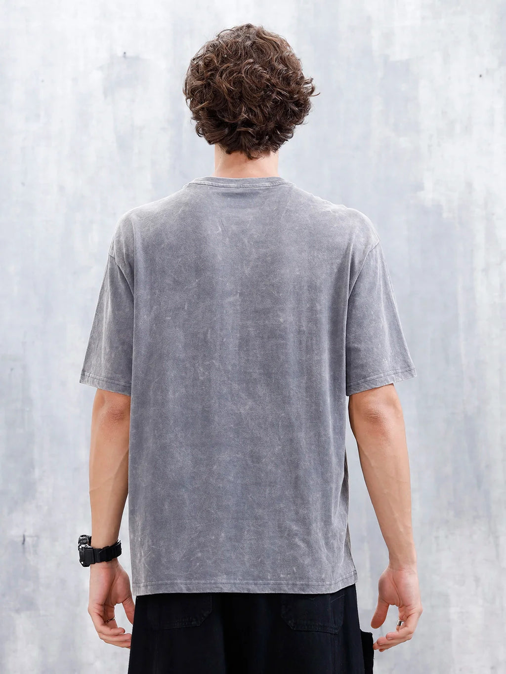 Washed Men's Casual Oversized Fit T-Shirt | Grey