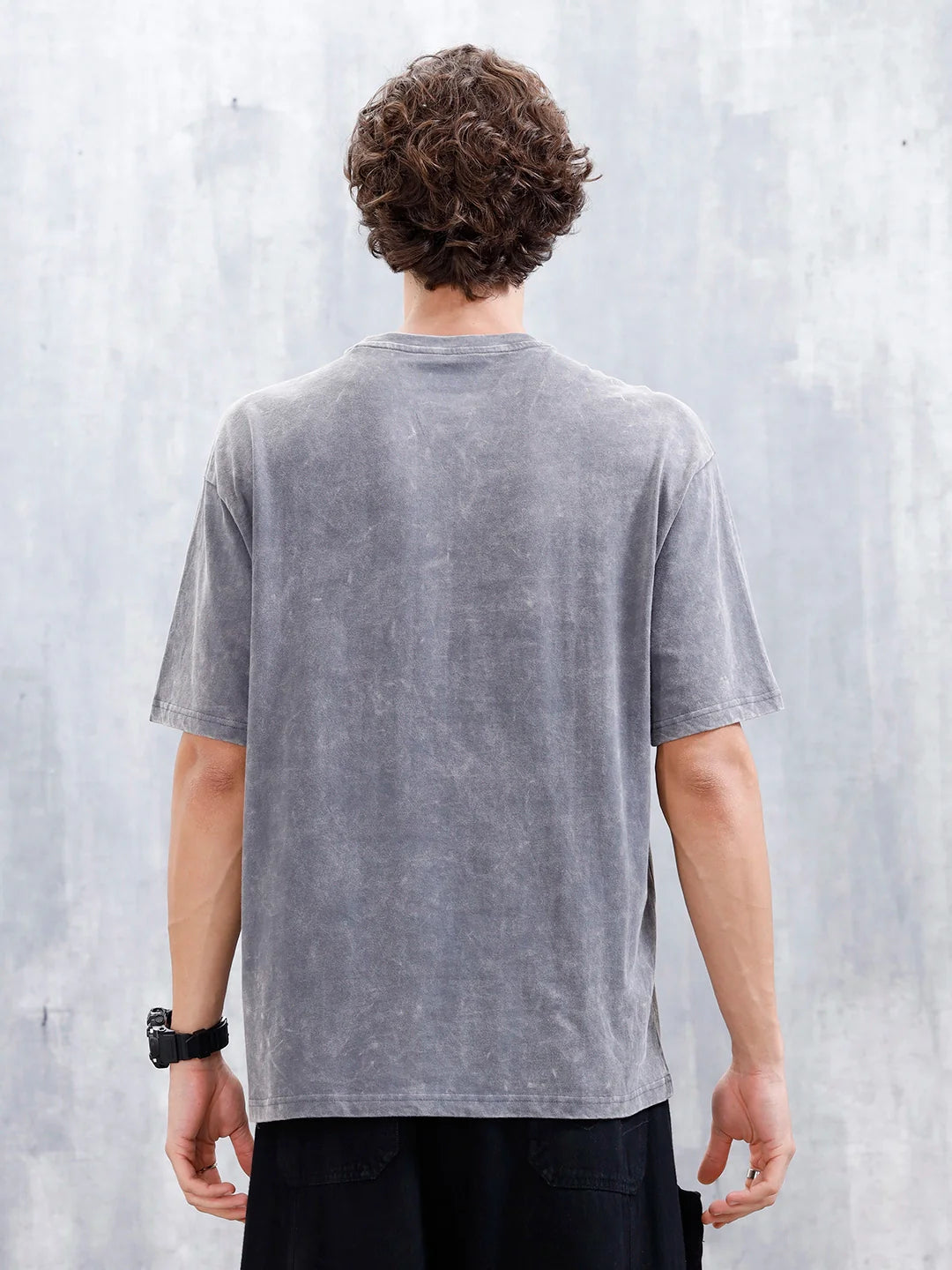 Washed Men's Casual Oversized Fit T-Shirt | Grey