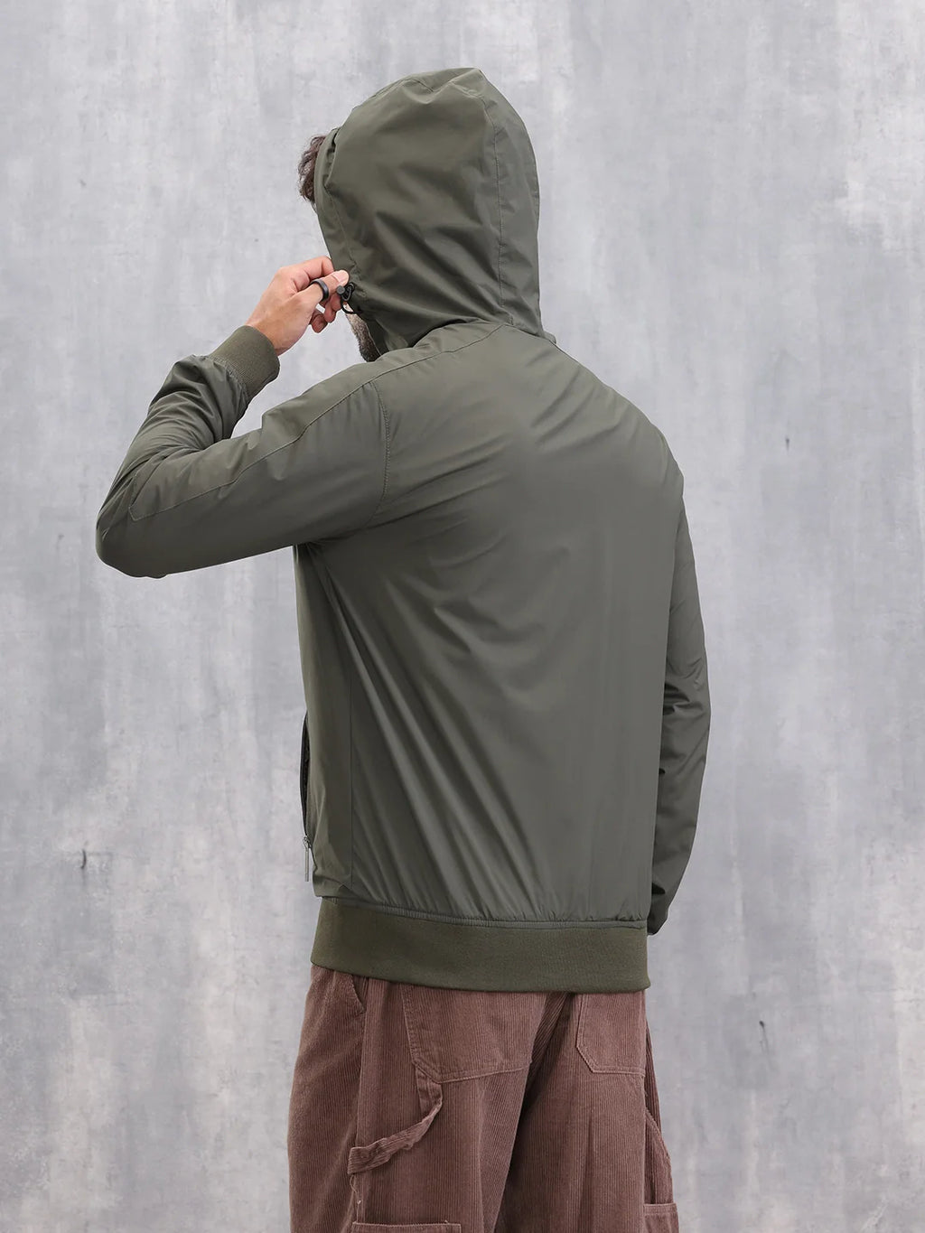 Casual Hooded Bomber Jacket | Olive