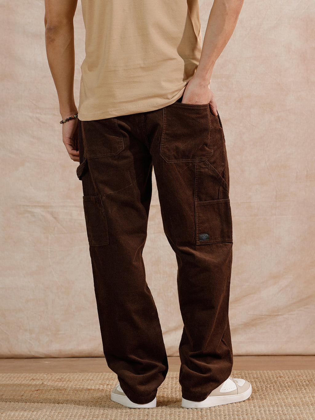 Corduroy Carpenter Loose Fit Trouser | Dark Brown