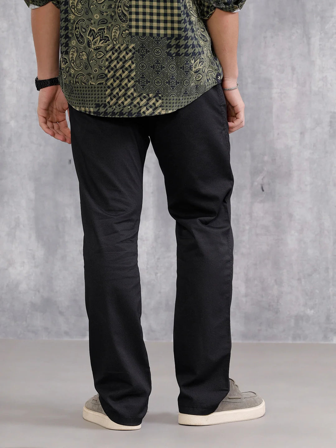 Straight Fit Aop Twill Stretch Woven Jogger | Black