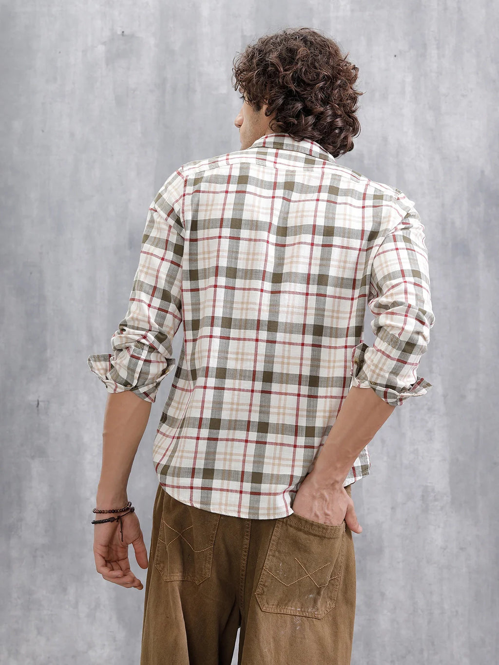 Checkered Full Sleeve Shirt | Off White