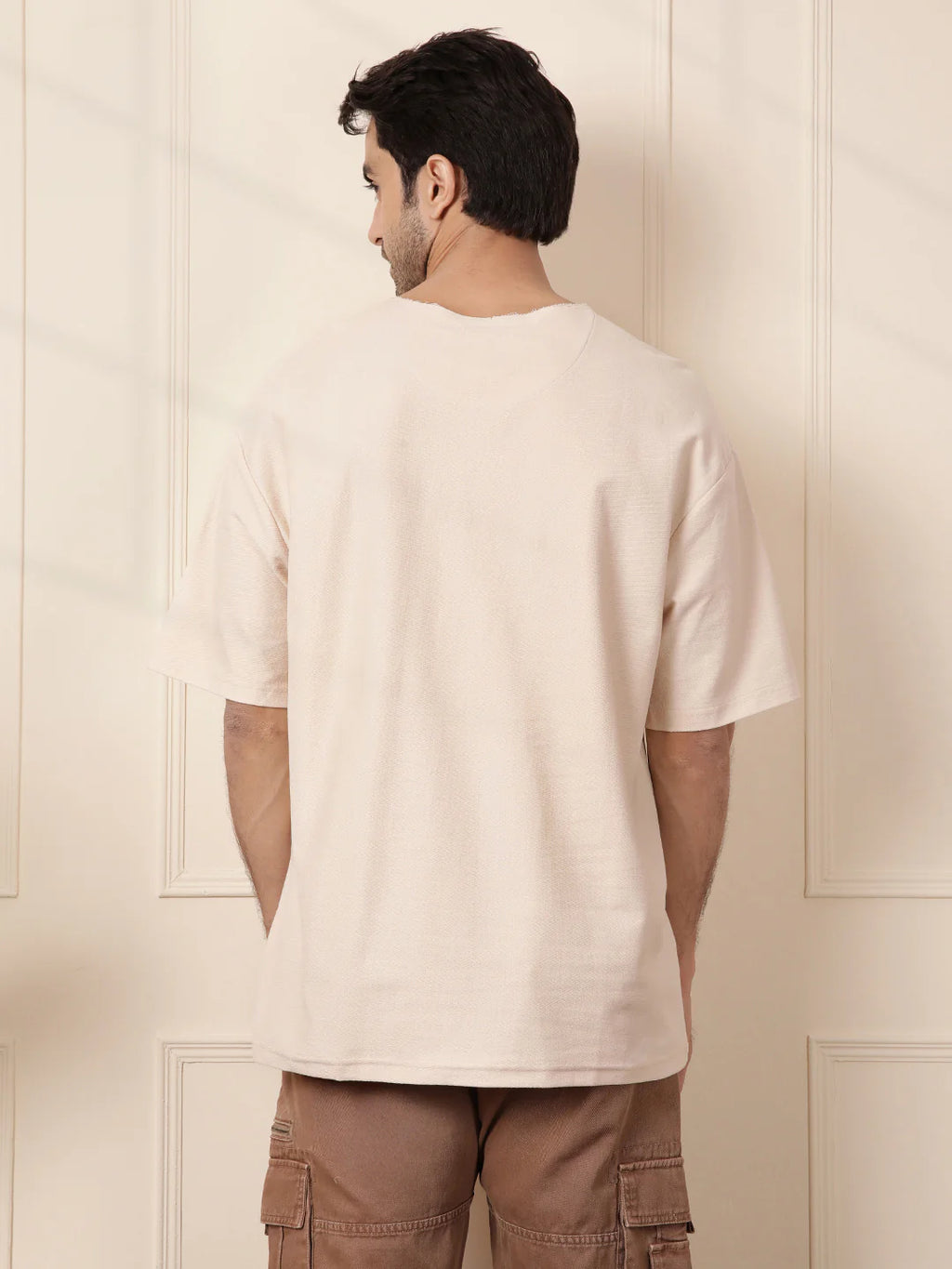 Heavy GSM Raw Edge Collar T-Shirt
