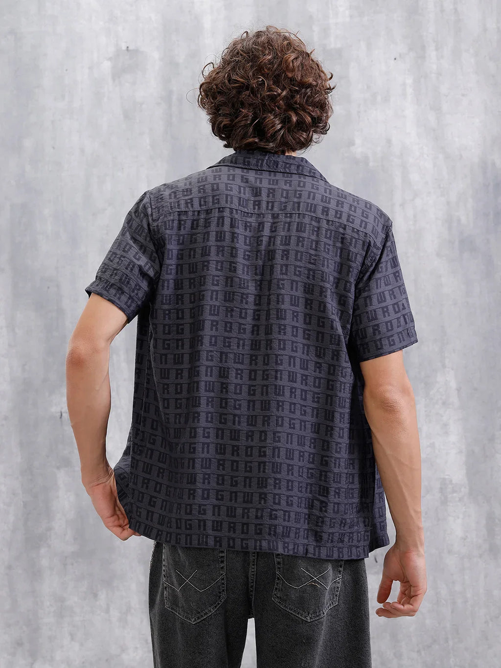 Casual AOP Resort Collar Shirt | Black