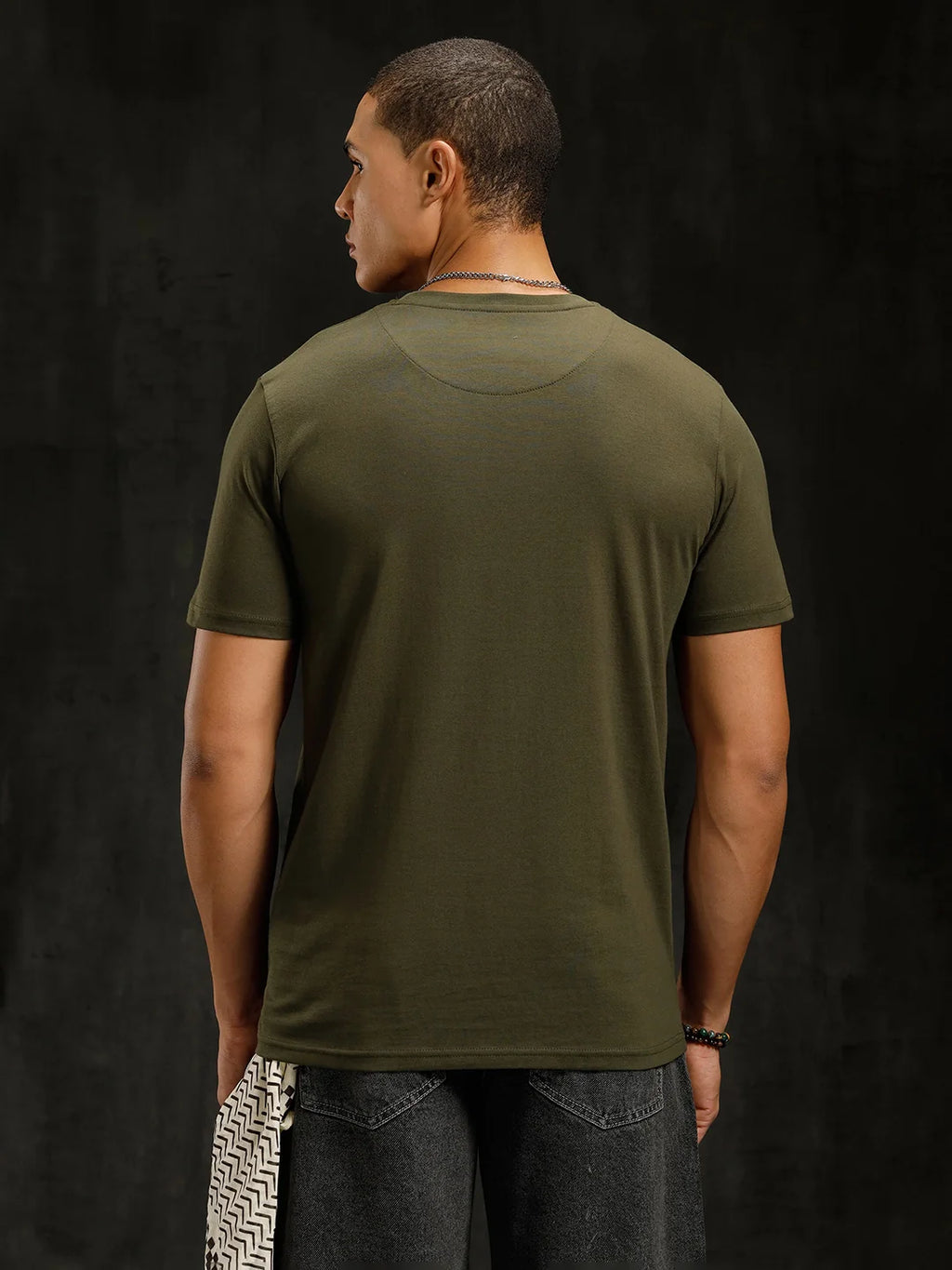 Mythical Faces Printed T-Shirt | Olive