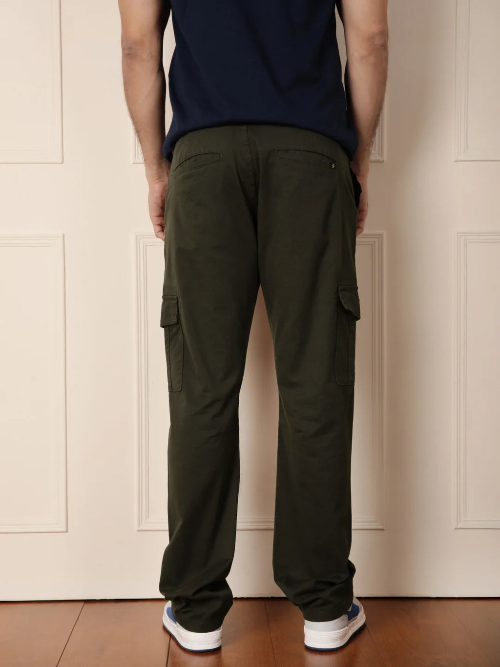 Peached Cotton Cargo Trouser | Olive
