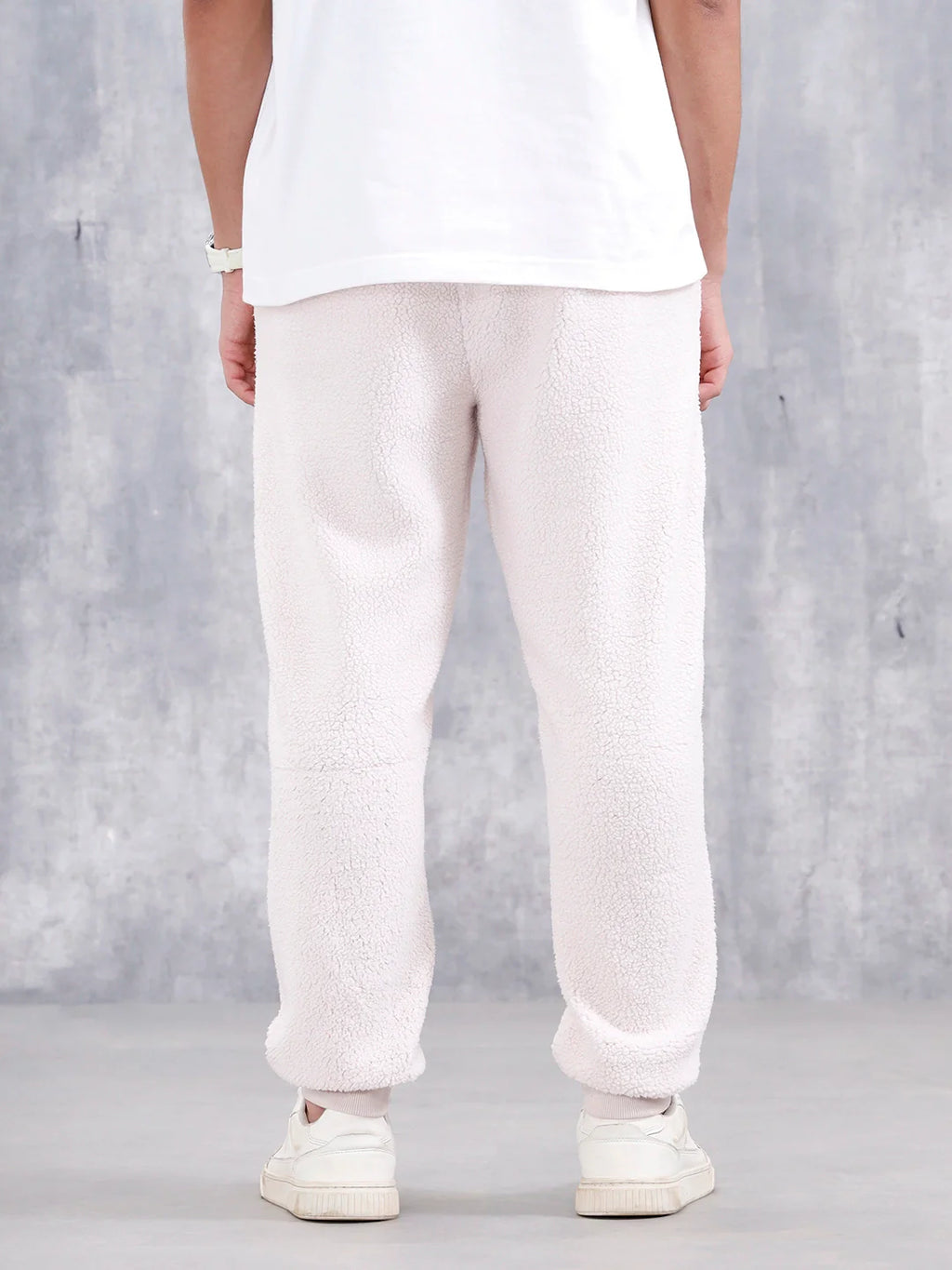 Comfort Fit Men'S Sherpa Joggers | Beige