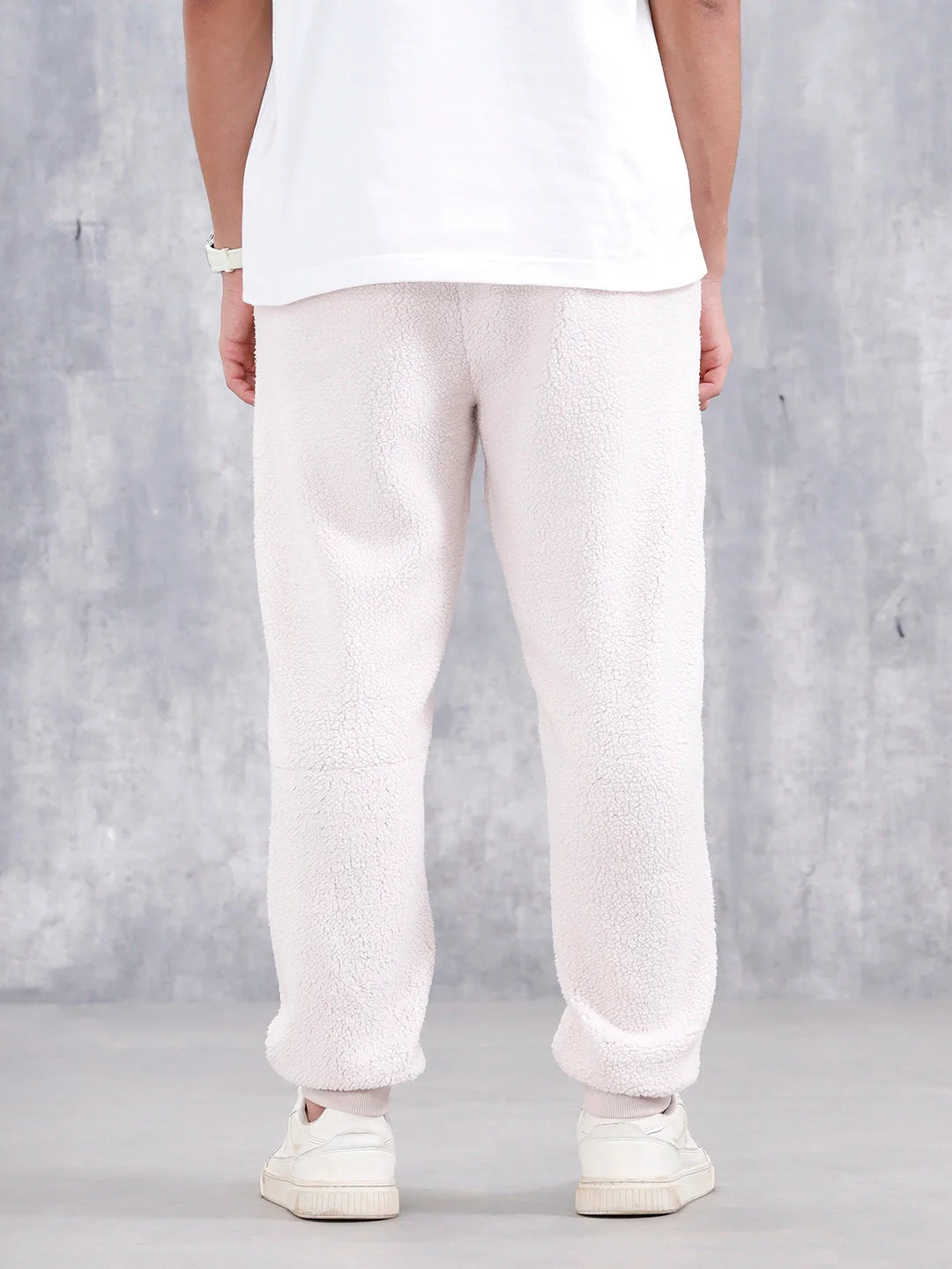 Comfort Fit Men'S Sherpa Joggers | Beige