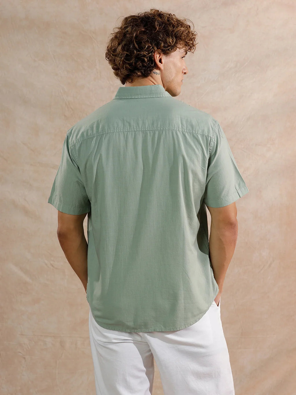 Cotton Slub Overdyed Shirt | Olive