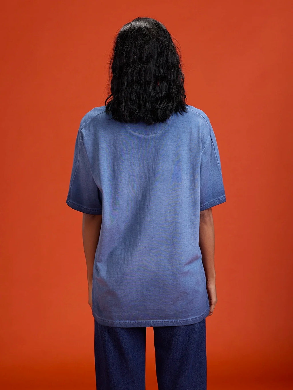 Wrogn branded washed oversized fit t-shirt | Blue