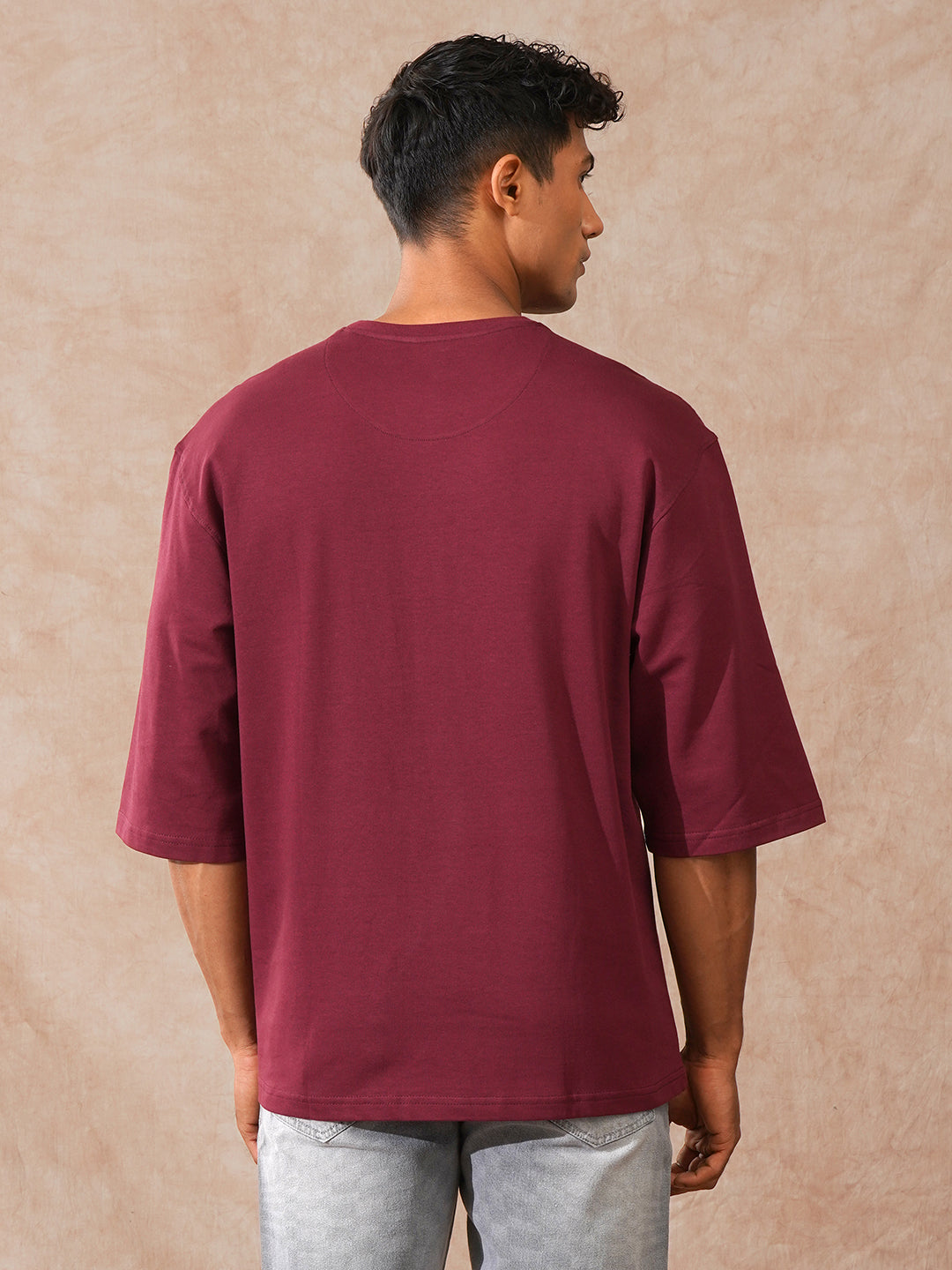 Solid 3/4th Sleeve T-Shirt | Maroon