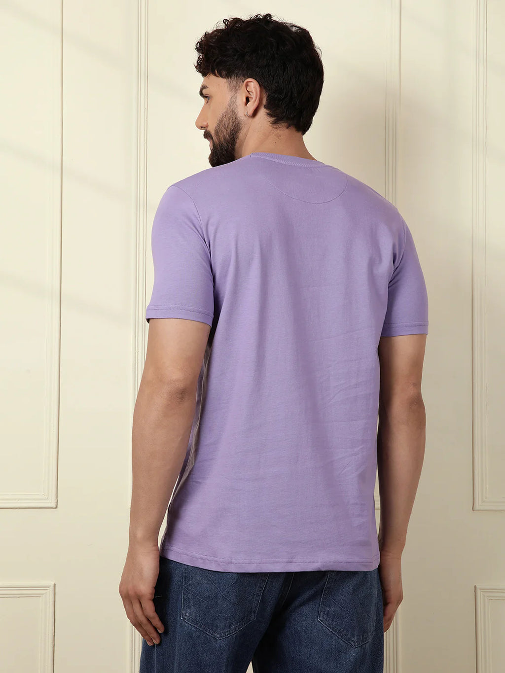 Embroidered Slim Fit T-Shirt | Lavender