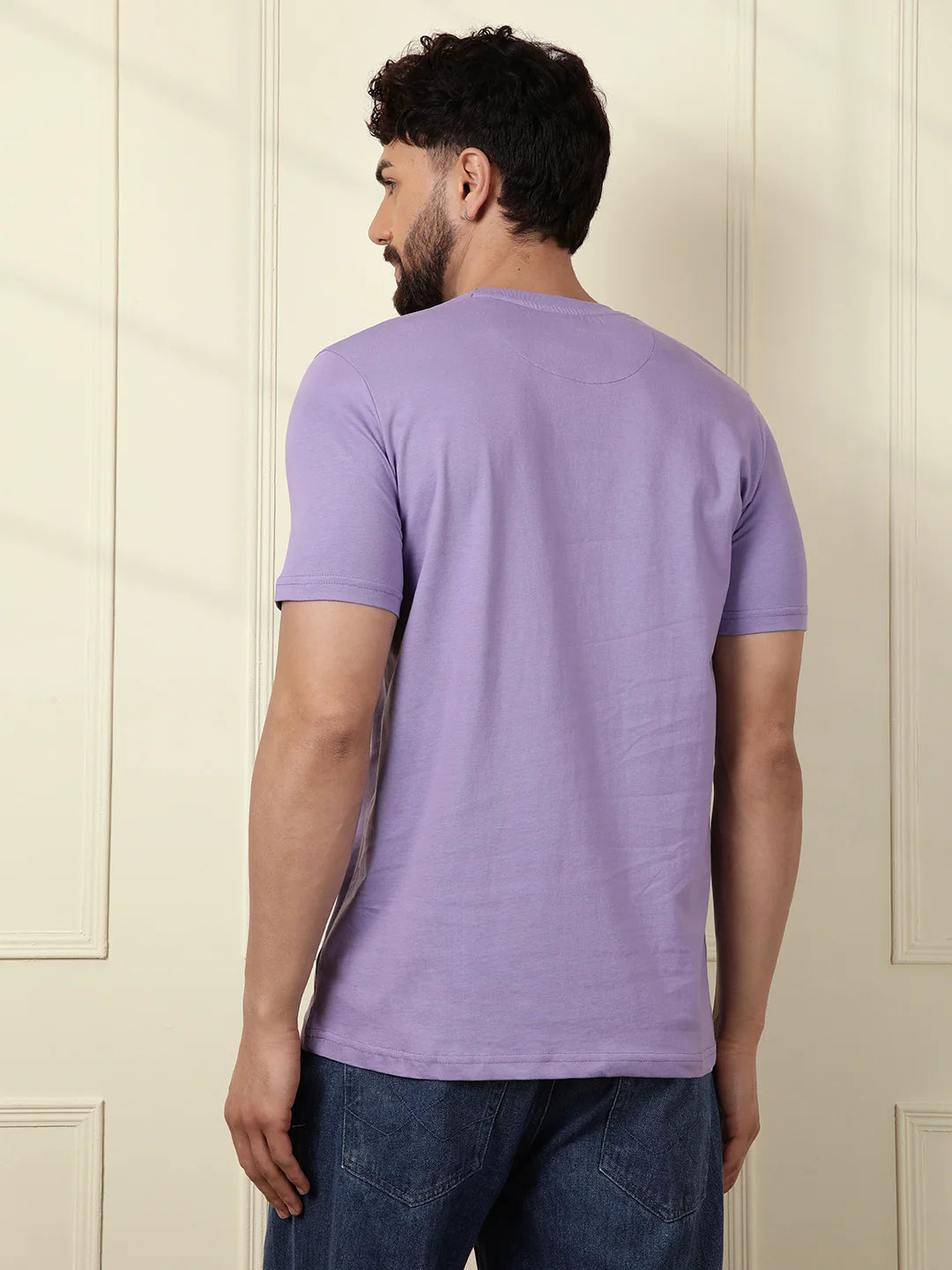 Embroidered Slim Fit T-Shirt | Lavender
